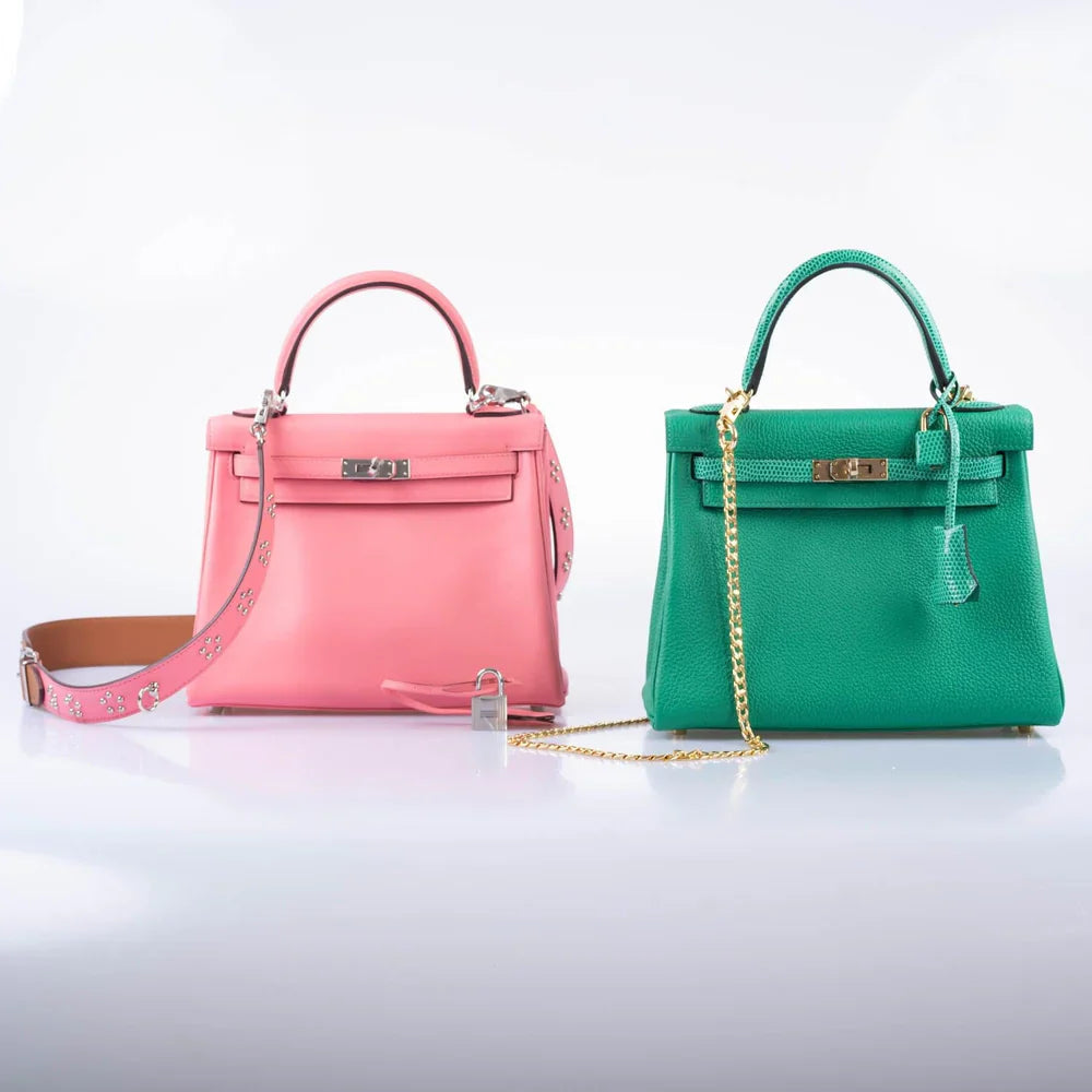 KELLY 25 RETOURNE TOUCH MENTHE TOGO AND LIZARD GOLD HARDWARE