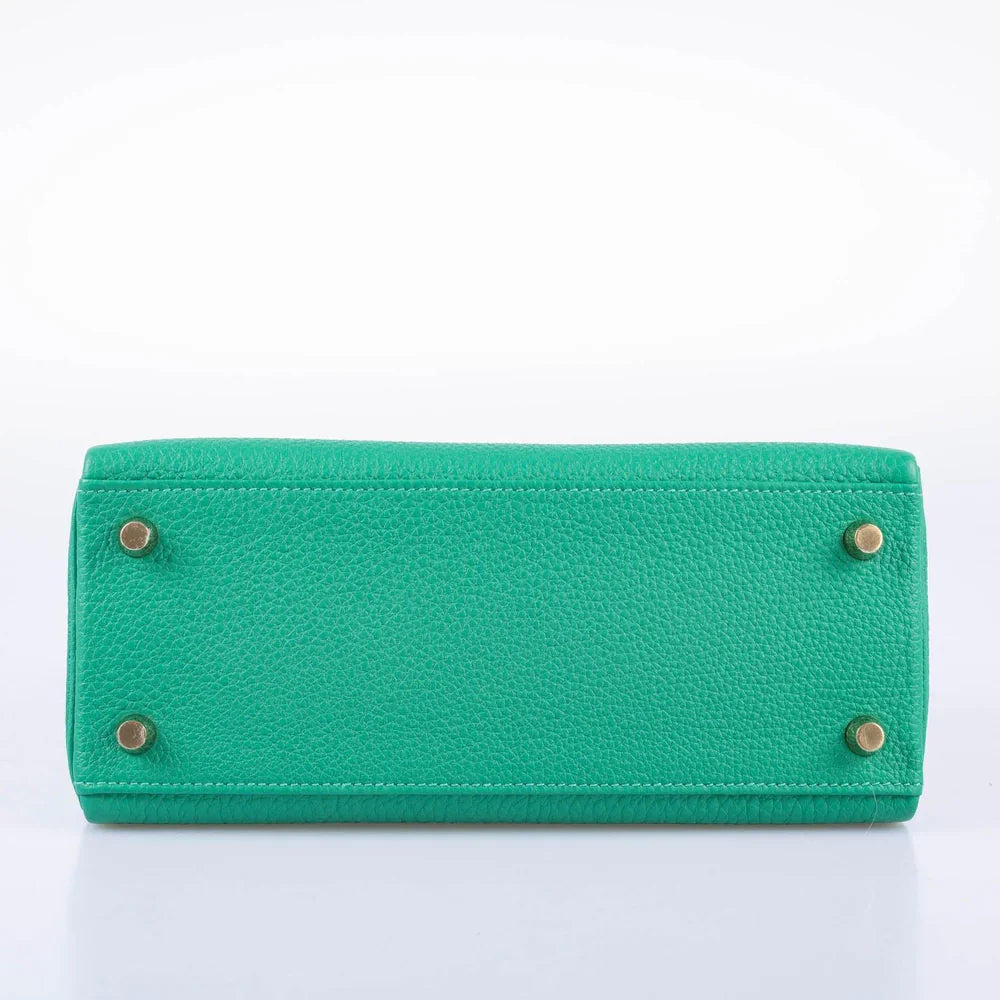 KELLY 25 RETOURNE TOUCH MENTHE TOGO AND LIZARD GOLD HARDWARE