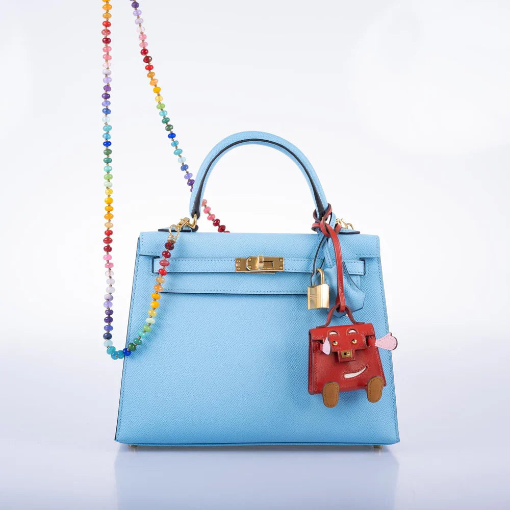 KELLY 25 SELLIER BLUE CELESTE EPSOM GOLD HARDWARE