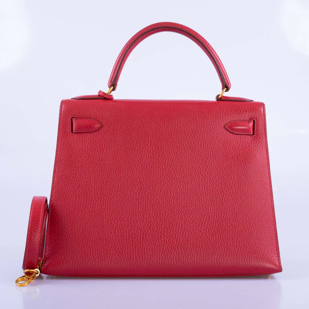 KELLY 28 ROUGE VIF ARDENNE WITH GOLD HARDWARE