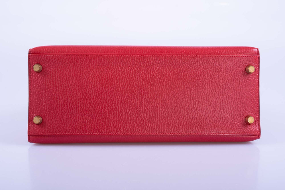 KELLY 28 ROUGE VIF ARDENNE WITH GOLD HARDWARE