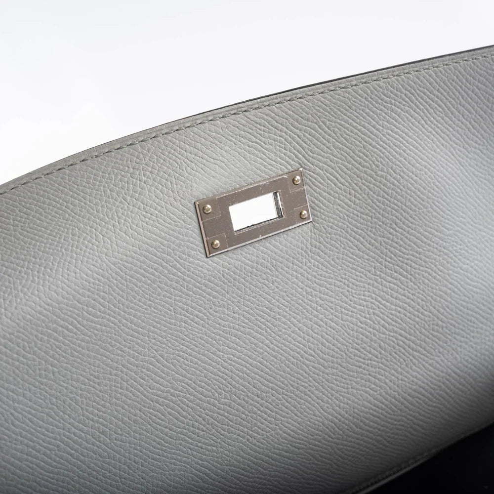 KELLY 28 SELLIER BLUE GLACIER EPSOM PALLADIUM HARDWARE