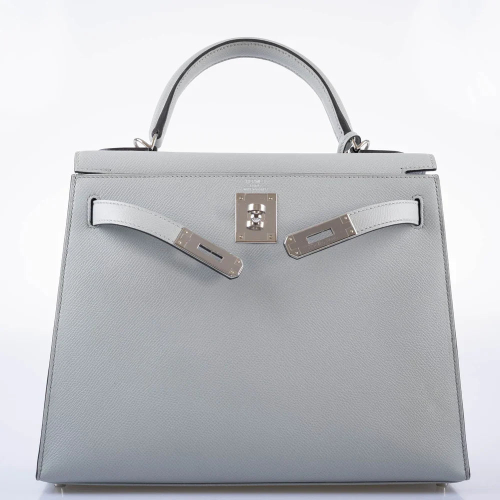 KELLY 28 SELLIER BLUE GLACIER EPSOM PALLADIUM HARDWARE