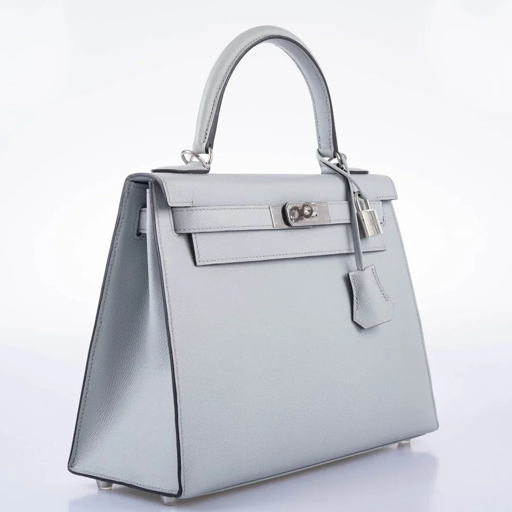 KELLY 28 SELLIER BLUE GLACIER EPSOM PALLADIUM HARDWARE