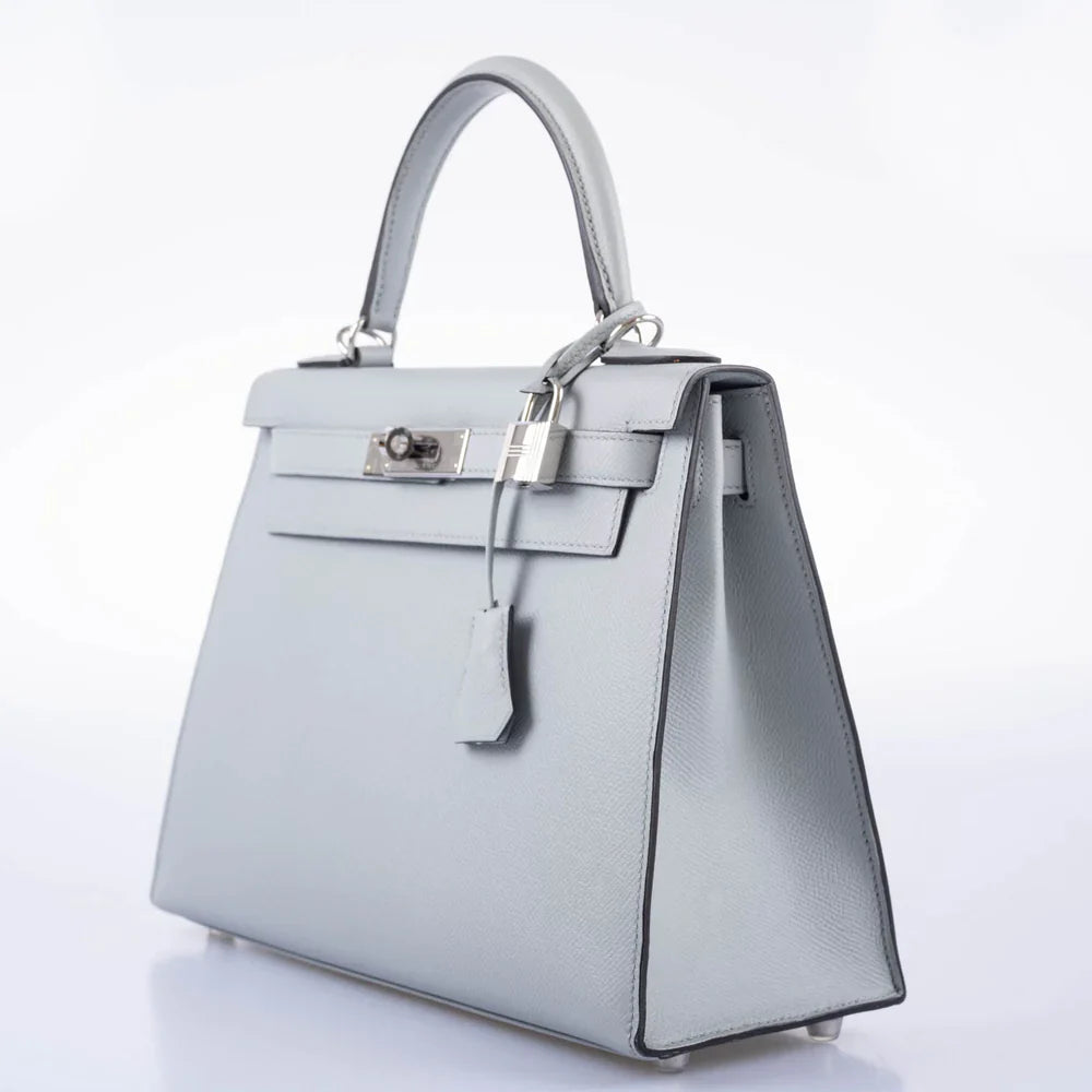 KELLY 28 SELLIER BLUE GLACIER EPSOM PALLADIUM HARDWARE