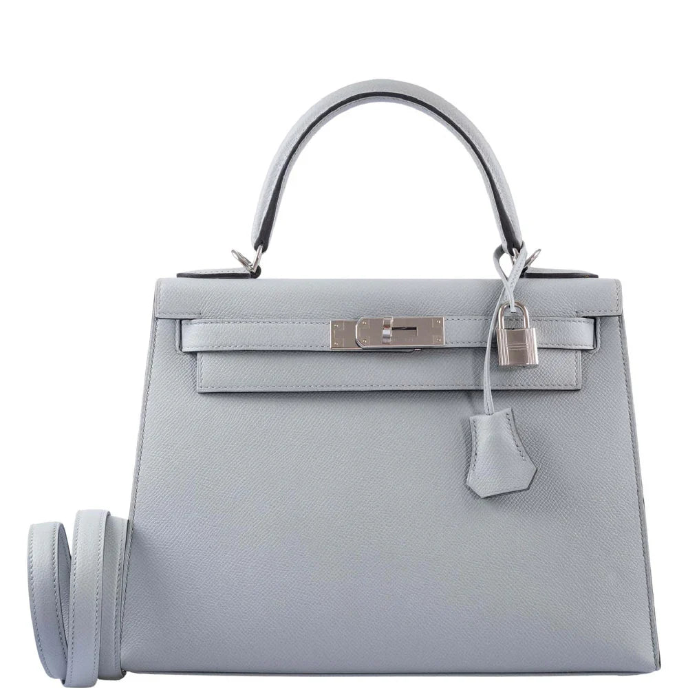 KELLY 28 SELLIER BLUE GLACIER EPSOM PALLADIUM HARDWARE