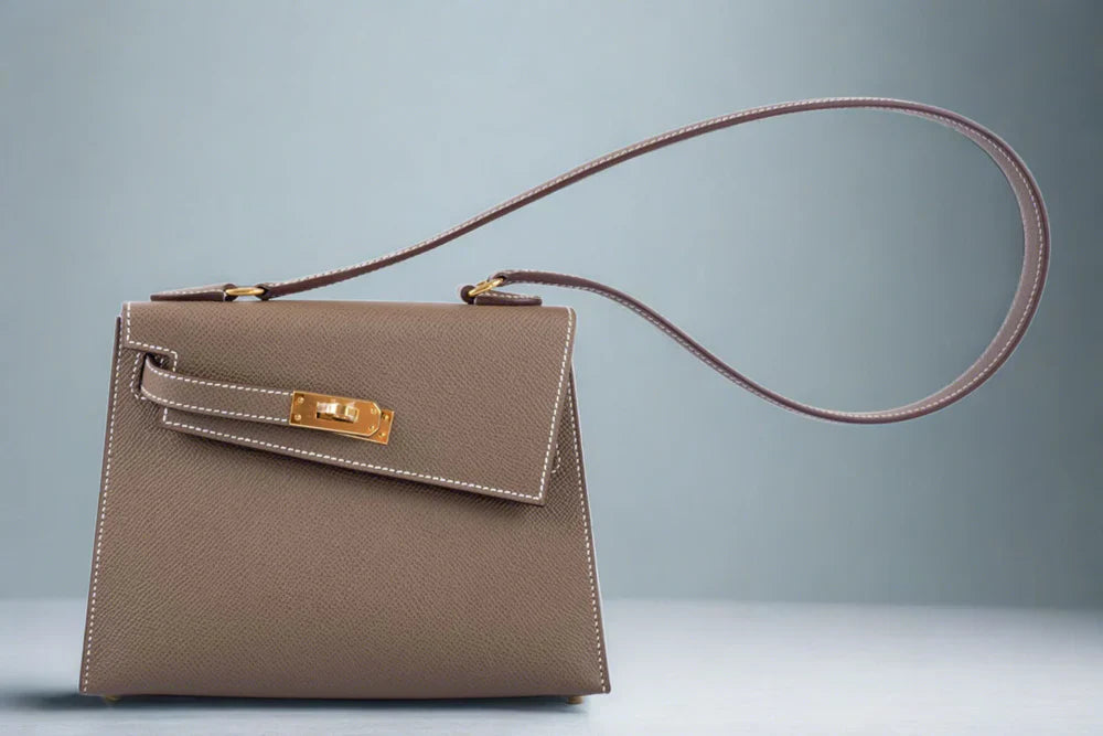 KELLY II SELLIER EN DÉSORDRE 20 ETOUPE EPSOM GOLD HARDWARE