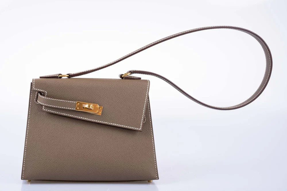 KELLY II SELLIER EN DÉSORDRE 20 ETOUPE EPSOM GOLD HARDWARE