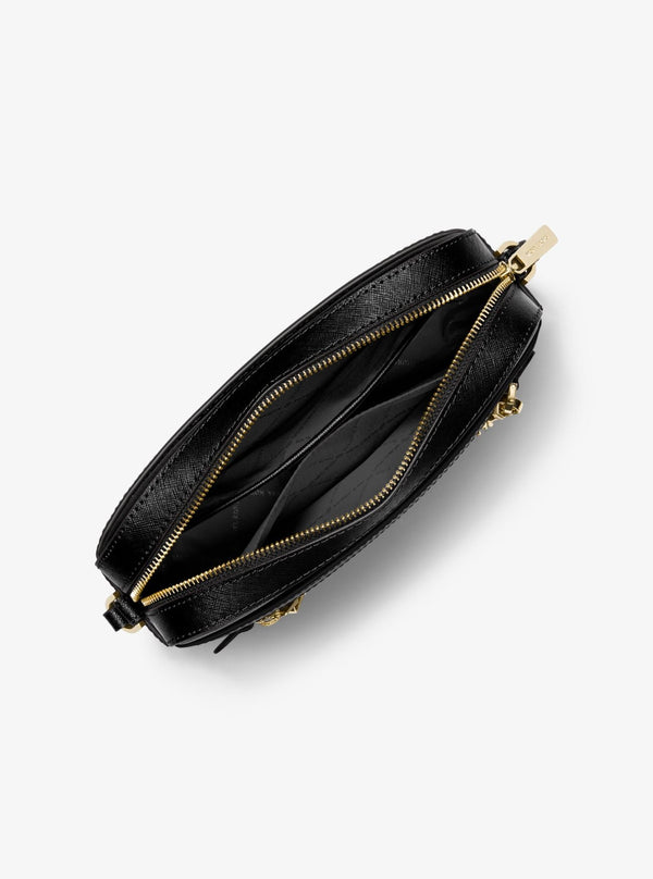 Crossbody con Cadena Negro con Cadena Dorada